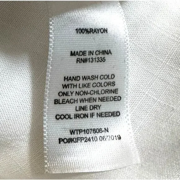 Socialite Women’s Puff Bow Sleeve Button Front Blouse Top White Size XL Milkmaid - Picture 7 of 7